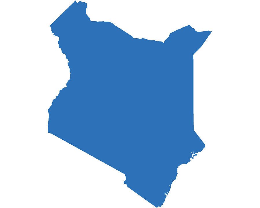 Map of Kenya with county boundaries
